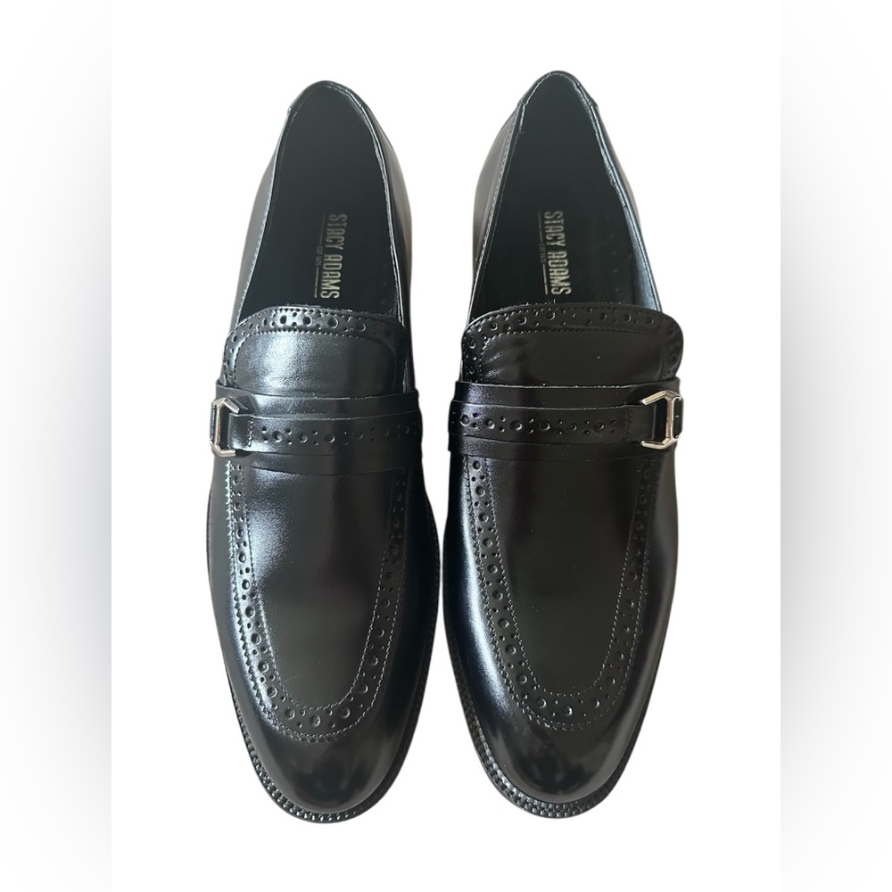 Stacy Adams Black Men's black leather Loafers men’s size 9.5 shoes